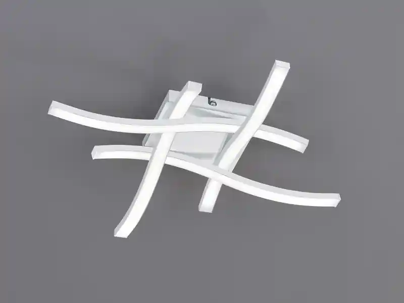Top-Seller RL LIVE YOUR LIGHT Flache LED Deckenleuchte ROUTE aus Metall Weiß, Breite 46cm