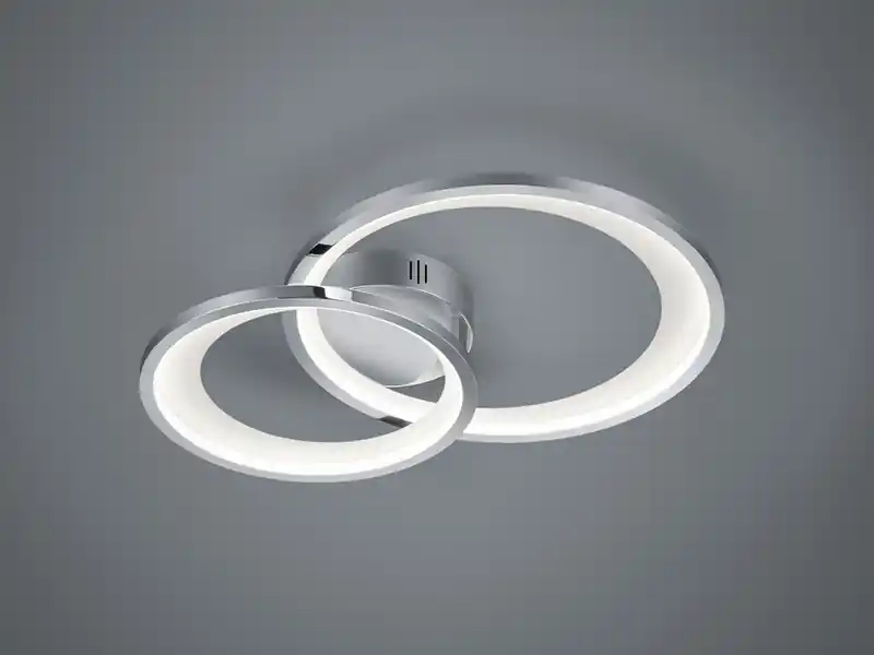 Trio Leuchten Moderne LED Deckenleuchte GRANADA dimmbar, Silber Chrom, Breite 59cm Preisknaller