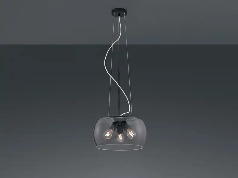 Garantierte Lieferung Trio Leuchten Ausgefallene LED Pendelleuchte mit Rauchglas Lampenschirm, Ø 40cm