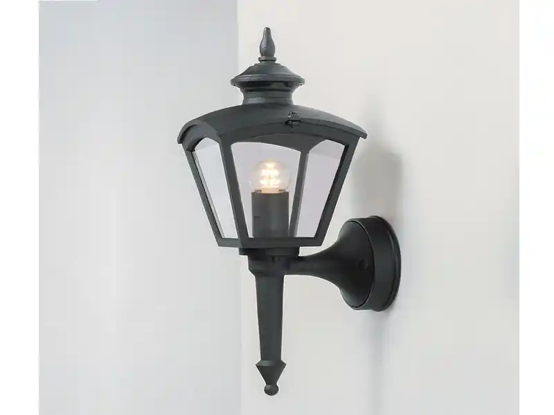 Schnäppchen meineWunschleuchte LED Außenwandleuchte Landhausstil, Aluminium Schwarz, Höhe 43cm