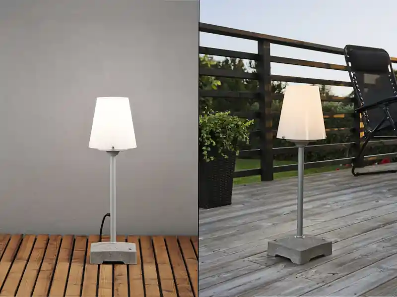 Garantierte Lieferung meineWunschleuchte LED Außenstehleuchte / Bodenleuchte klein aus Aluminium, Höhe 59cm, Weiß