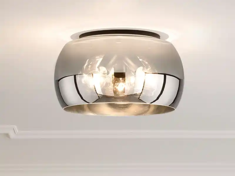 Preis Gesenkt meineWunschleuchte LED Deckenleuchte rund aus Rauchglas Industrial, Ø 40cm