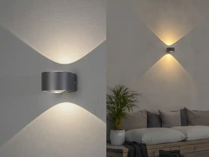 Günstig Konstsmide Kleine LED Up and Down Außenwandleuchte GELA in Anthrazit, Höhe 6,5cm