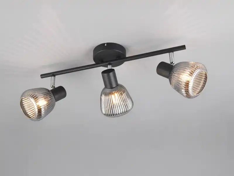 Jetzt Bestellen meineWunschleuchte LED Deckenstrahler 3-flammig mit Glasschirmen Chrom bedampft, Breite 47cm