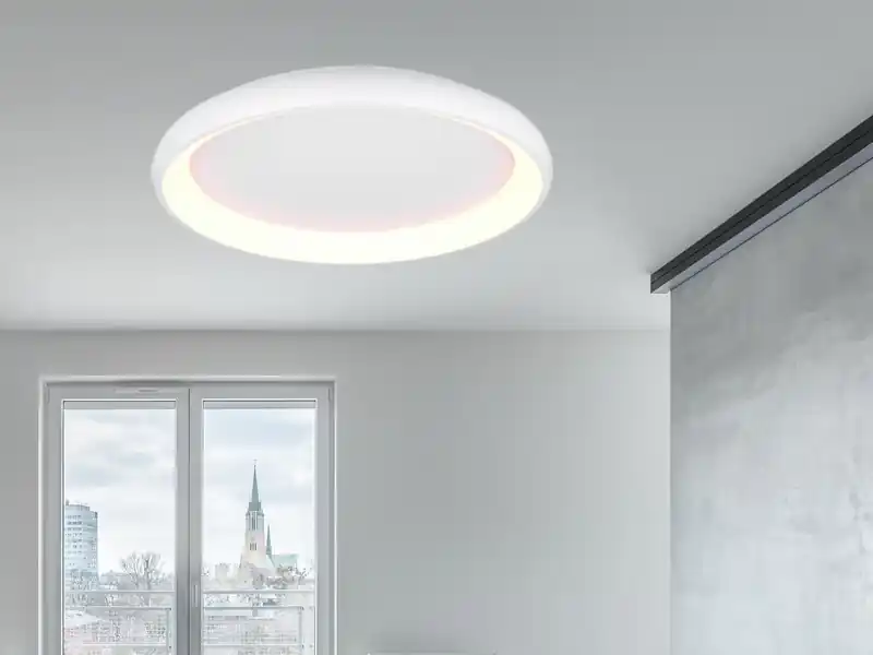 Trio Leuchten Große LED Deckenleuchte CARDONA hell & dimmbar über Schalter, Weiß rund Ø 75cm Billig