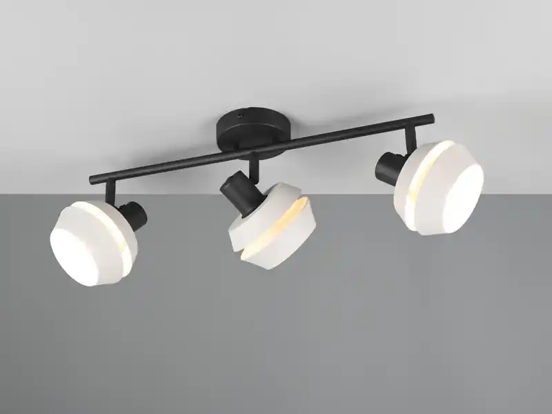 Top-Seller RL LIVE YOUR LIGHT Deckenstrahler ISLA 3-flammig Schwarz, Metallschirme Grau, Breite 54cm