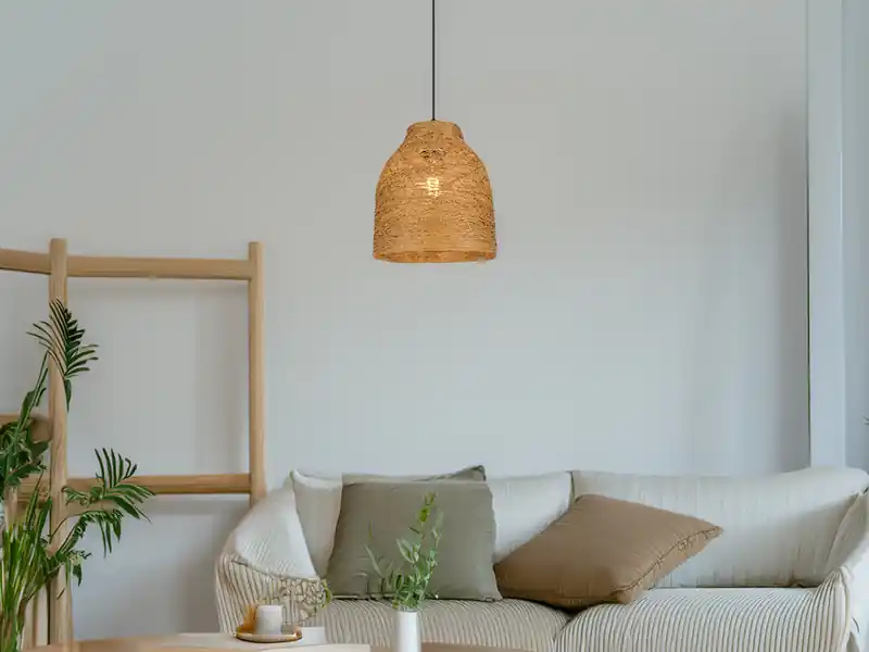 RL LIVE YOUR LIGHT Pendelleuchte JOELINE mit Lampenschirm aus geflochtenem Papiergarn, Ø 25cm Direkt Vom Hersteller