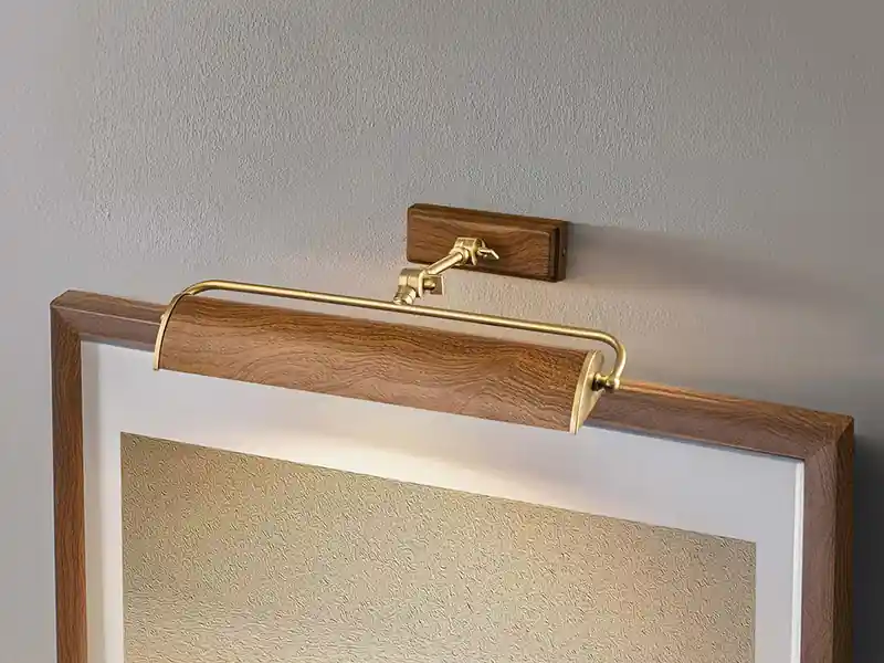 Elstead Lighting Bilderleuchte WINCHFIELD verstellbar, Holzoptik-Altmessing, Breite 44,5cm Aktuell