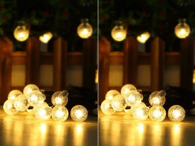 Sale meineWunschleuchte 2er Set Solarbetriebene LED Outdoor Lichterkette mit 20 Glühbirnen, 2,8 Meter