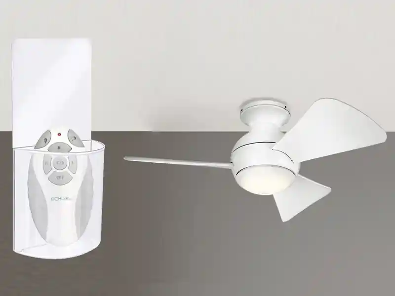 Top-Seller meineWunschleuchte Kleiner Deckenventilator Weiß, mit Licht - Feuchtraumgeeignet, Ø 86cm