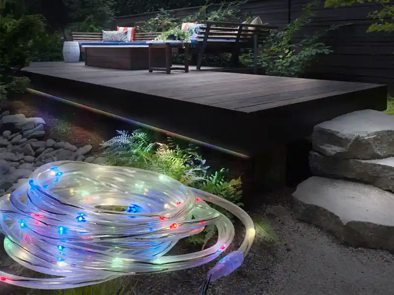 Globo LED Solar Lichtschlauch für Außen mit RGB Beleuchtung, Länge 4,9 Meter Abverkauf
