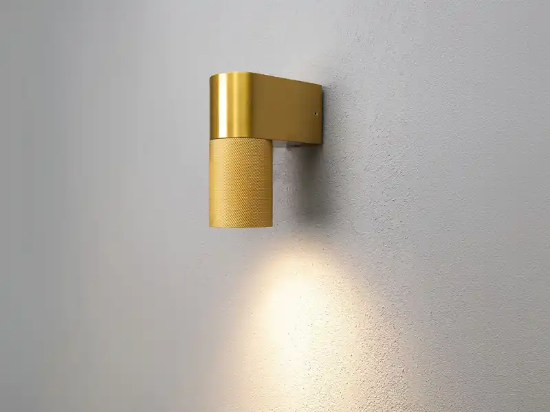 Top-Angebot meineWunschleuchte Downlight LED Außenwandleuchte Aluminium Gold Höhe 14,5cm