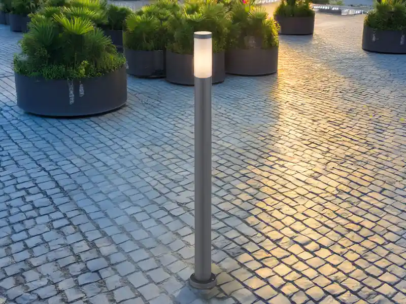 meineWunschleuchte LED Wegeleuchte aus Edelstahl in Anthrazit & Opal, Höhe 110cm Bestpreis