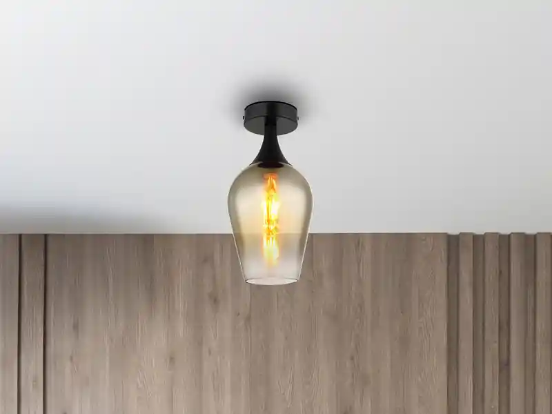 Globo Kleine Deckenleuchte LAVUS mit Glas Lampenschirm Gold, Ø 15cm Saisonangebot