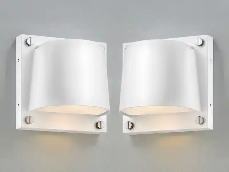 meineWunschleuchte 2er Set LED Außenwandleuchten Downlight Weiß, Höhe 16,5cm Gratis Versand
