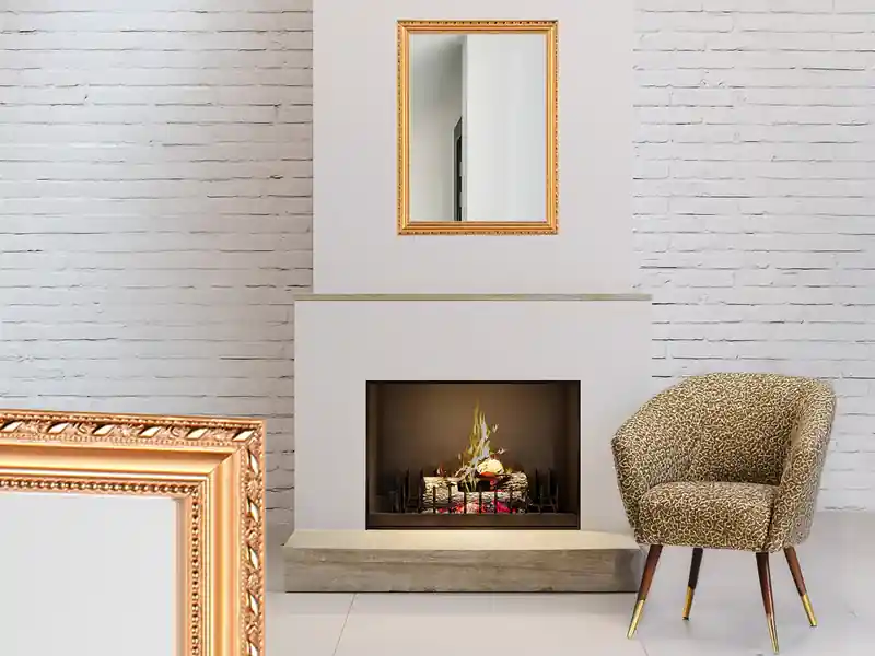 Kostenloser Rückversand MIRRORS AND MORE Wandspiegel LOLA rechteckig mit Holz Rahmen in Gold 34 x 45cm