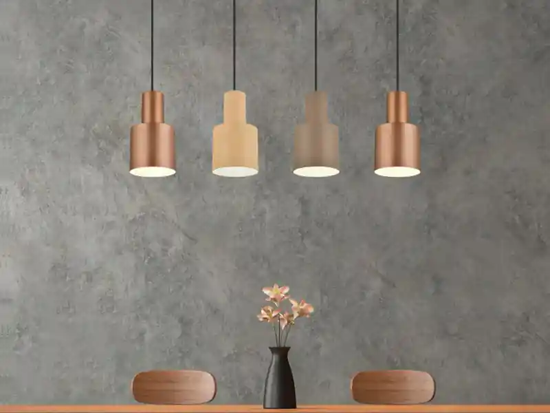 meineWunschleuchte LED Pendelleuchte 4-flammig Metall Coffee Töne, Breite 87cm Nur Heute