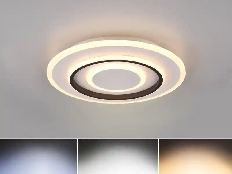 RL LIVE YOUR LIGHT Moderne LED Deckenleuchte JORA flach & hell mit Fernbedienung dimmbar Ø 41cm Neu Im Sortiment