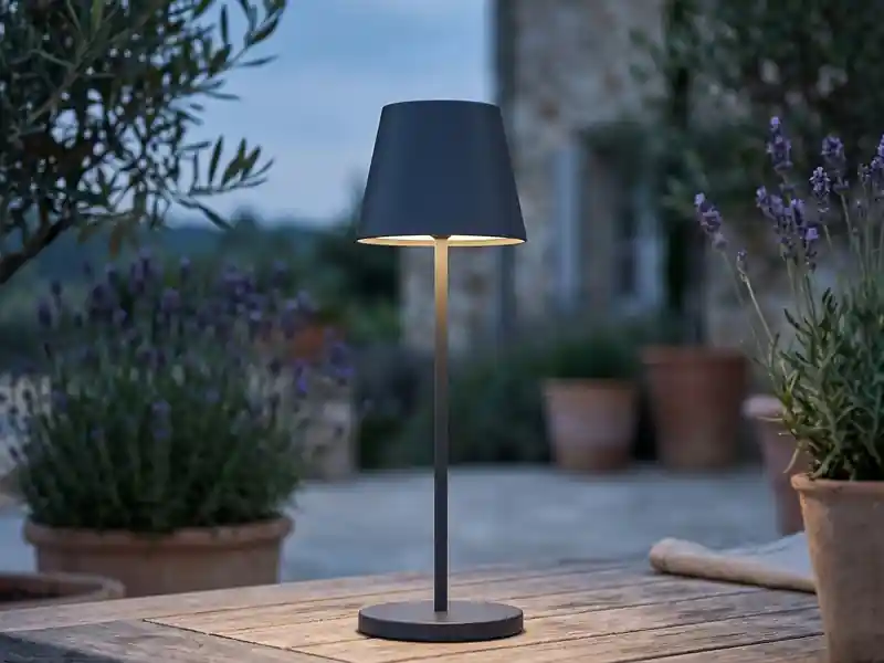 Neu FHL easy Akku Tischlampe COSENZA 2.0 Schwarz ohne Kabel mit Ladestation, Höhe 34cm