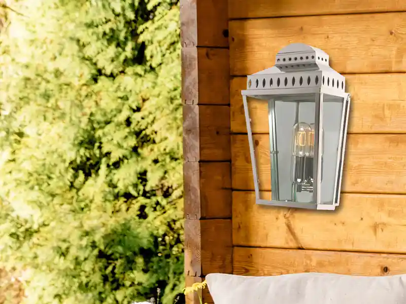 Elstead Lighting Außenwandleuchte MANSION HOUSE im Landhausstil, Silber Höhe 37,5cm Top-Preis
