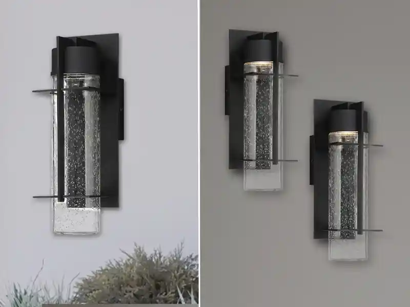 Preisreduziert meineWunschleuchte 2er Set Moderne LED Außenwandleuchten aus Aluminium, Höhe 37cm