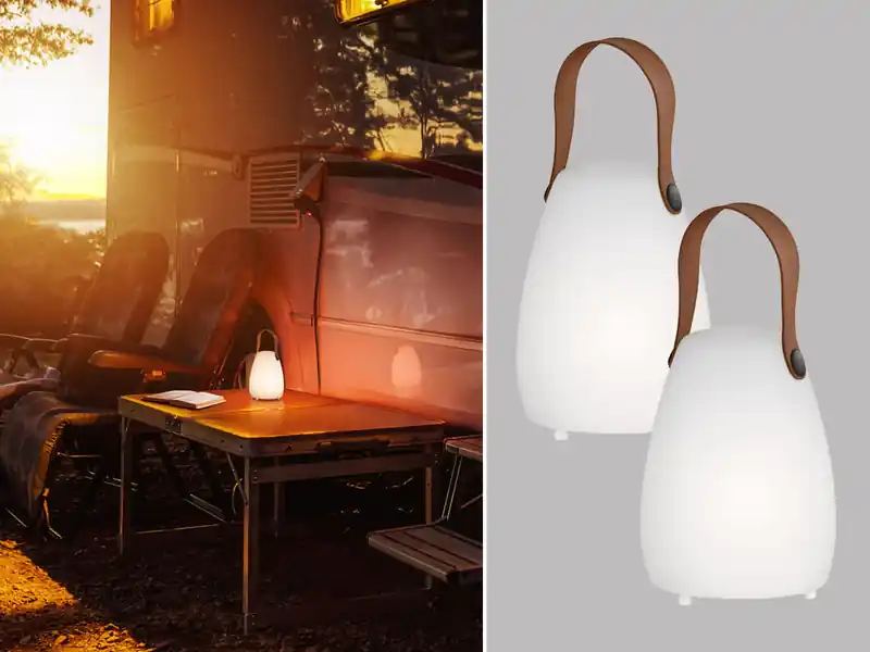 meineWunschleuchte 2er SET Outdoor Tischlampen 16cm ohne Kabel mit Fernbedienung & RGB Farbwechsel Top-Angebot