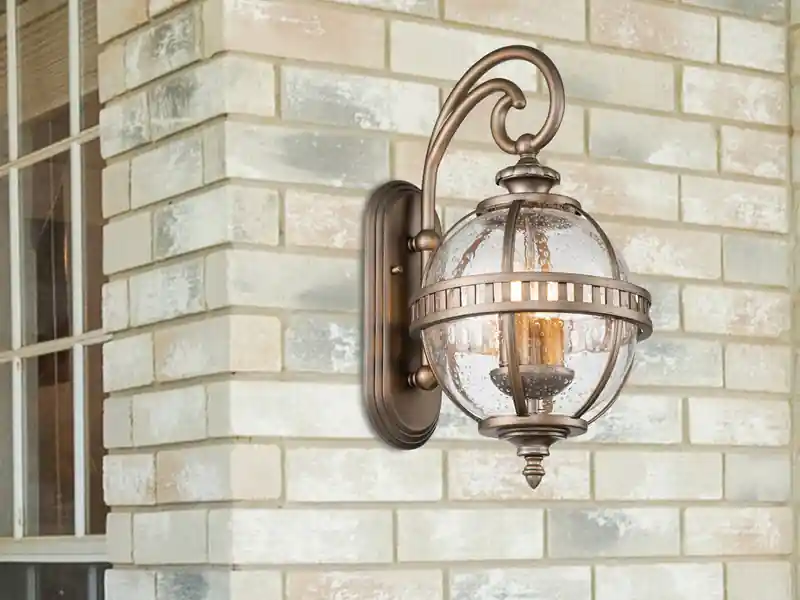 Sonderangebot meineWunschleuchte Große LED Außenwandleuchte im Jugendstil, Bronze Höhe 58cm