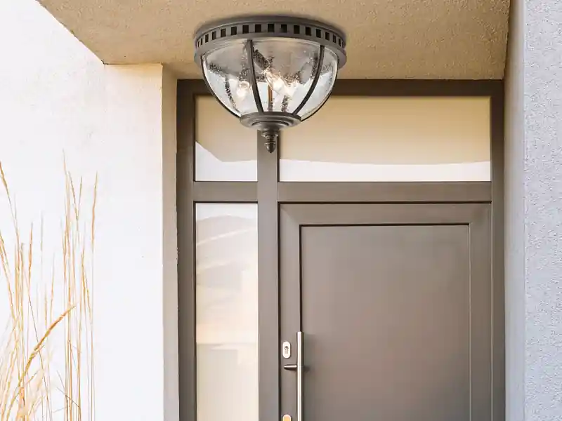 meineWunschleuchte LED Jugendstil Deckenleuchte für Innen & Außen, Anthrazit Ø30,5cm Direkt Vom Hersteller