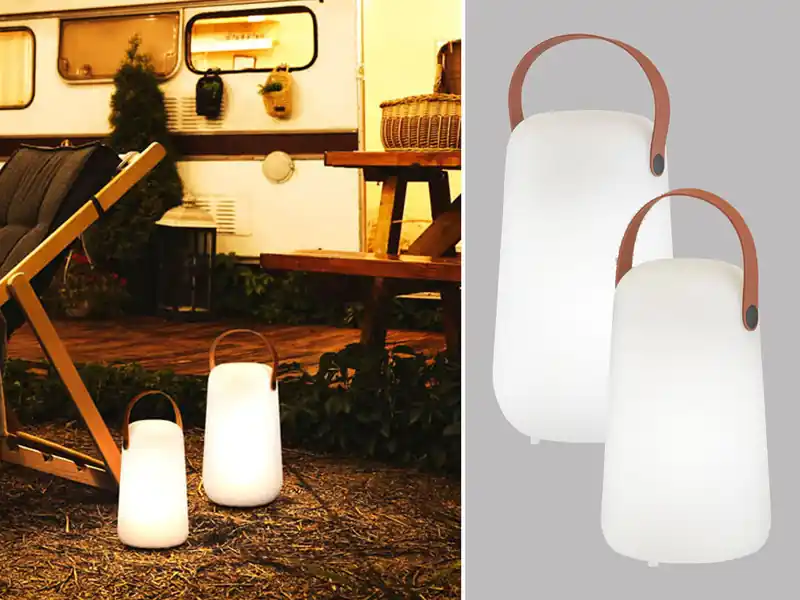 meineWunschleuchte 2er SET Outdoor Akku Tischlampen ohne Kabel mit Fernbedienung & RGB Günstig