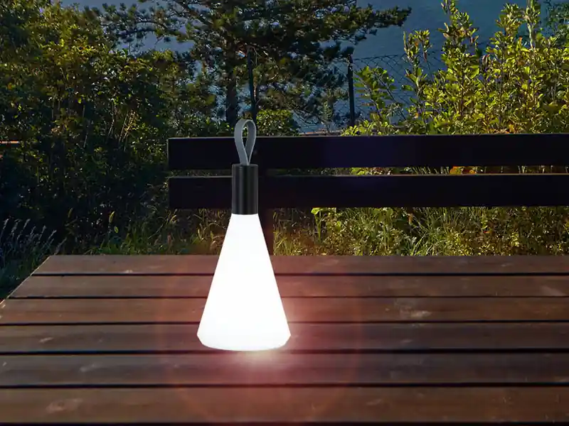 Online Kaufen FHL easy Outdoor Akku Tischleuchte PRIAN Höhe 31,5cm - dimmbar & USB aufladbar
