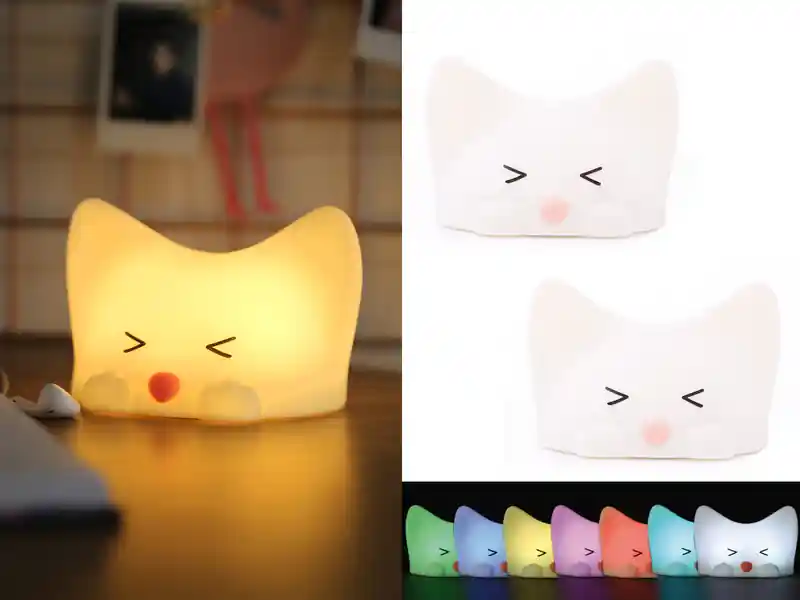 Saisonangebot meineWunschleuchte 2er Set Nachtlichter, per USB aufladbar, dimmbar, 7 Lichtfarben, mit Soundeffekt