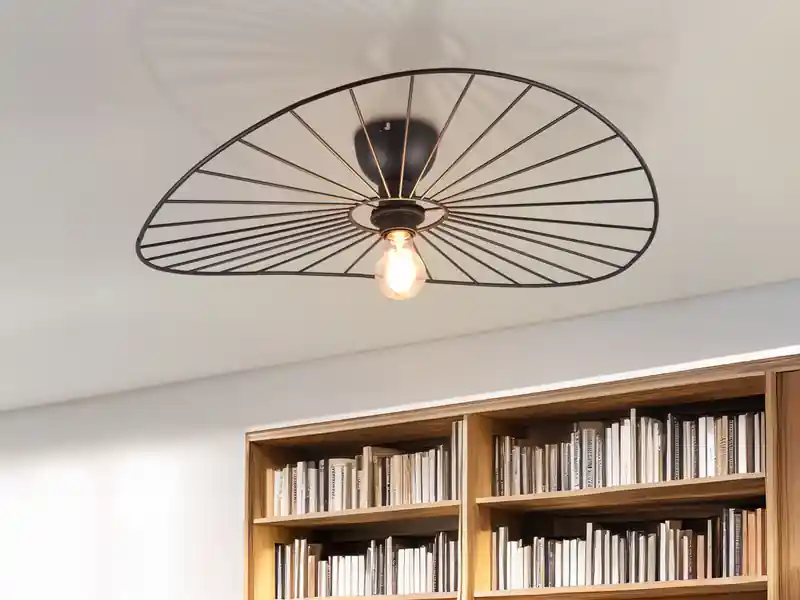 RL LIVE YOUR LIGHT Ausgefallene Deckenleuchte CHAPEAU Lampenschirm Schwarzer Draht, Ø 60cm Nur Heute