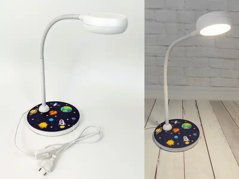 Bestseller Niermann Kinder Schreibtischlampe WELTALL mit Flexarm, Höhe 43cm