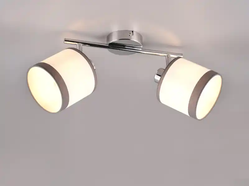 RL LIVE YOUR LIGHT Wand- & Deckenstrahler DAVOS mit Stoffschirmen in Weiß/Grau, Breite 35cm Sofort Bestellen