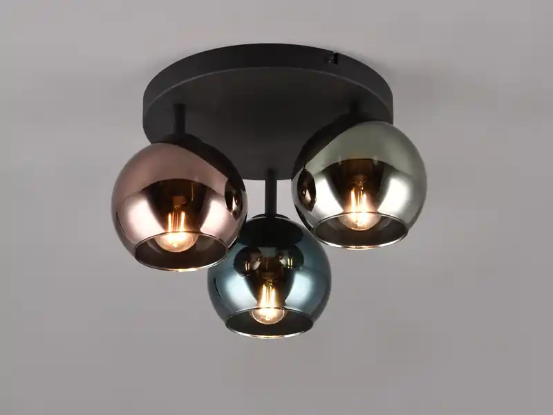 meineWunschleuchte Ausgefallene LED Deckenleuchte mit bunt verspiegelten Glaskugeln, Ø 33cm Markenprodukt