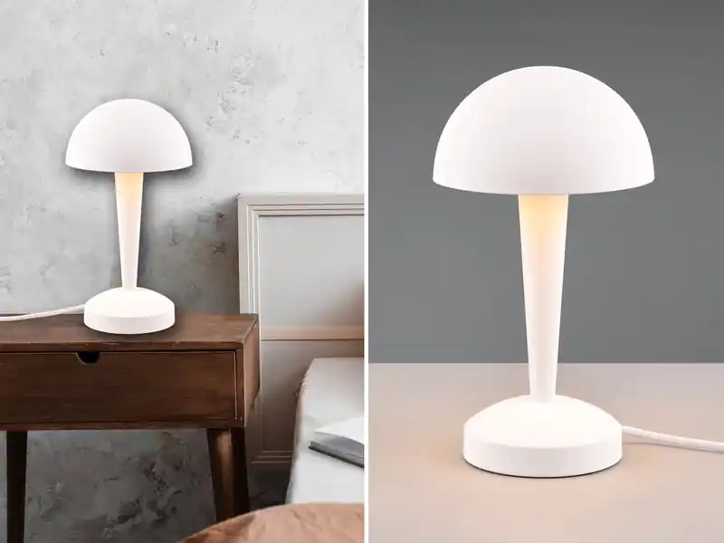 Nur Für Kurze Zeit RL LIVE YOUR LIGHT LED Tischleuchte CANARIA aus Metall mit Touchfunktion Weiß Gold, Höhe 26cm
