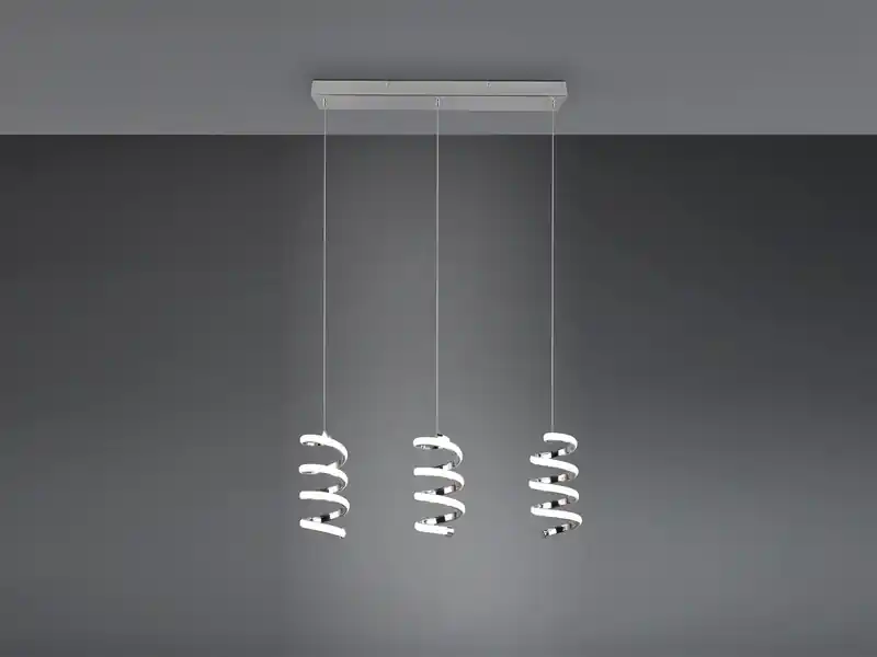 RL LIVE YOUR LIGHT LED Pendelleuchte LAOLA in 3 Stufen dimmbar Silber Chrom, Breite 62cm Saisonangebot