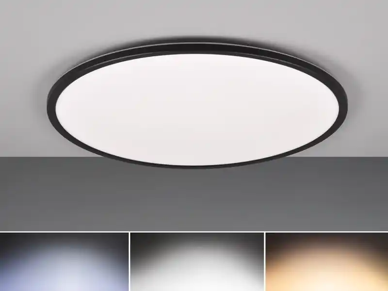 Top-Seller RL LIVE YOUR LIGHT LED Deckenleuchte SCOTT Schwarz, dimmbar & Lichtfarbe einstellbar, Ø 50cm