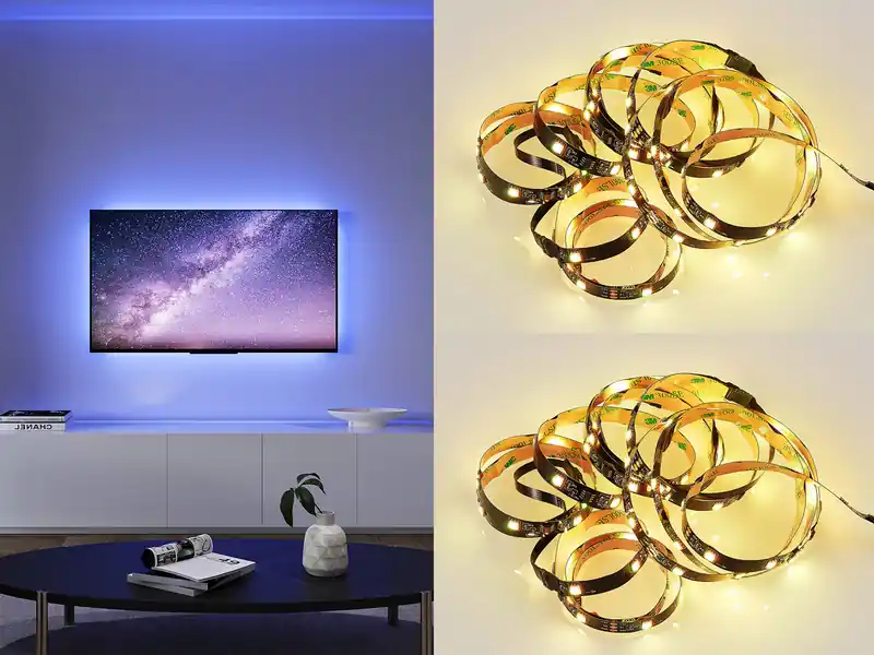 meineWunschleuchte 2er Set LED Streifen mit Fernbedienung, RGB & Sound Control - 300cm Günstig