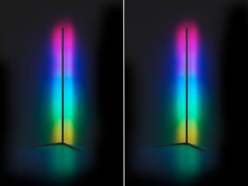 meineWunschleuchte 2er Set LED Stehleuchten mit Fernbedienung, RGB & Sound Control - H 141cm Kracherpreis