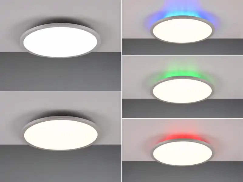 Top-Seller Trio Leuchten LED Deckenleuchte YUMA flach mit Fernbedienung, 3 Lichtfarben & RGB, Ø 40cm