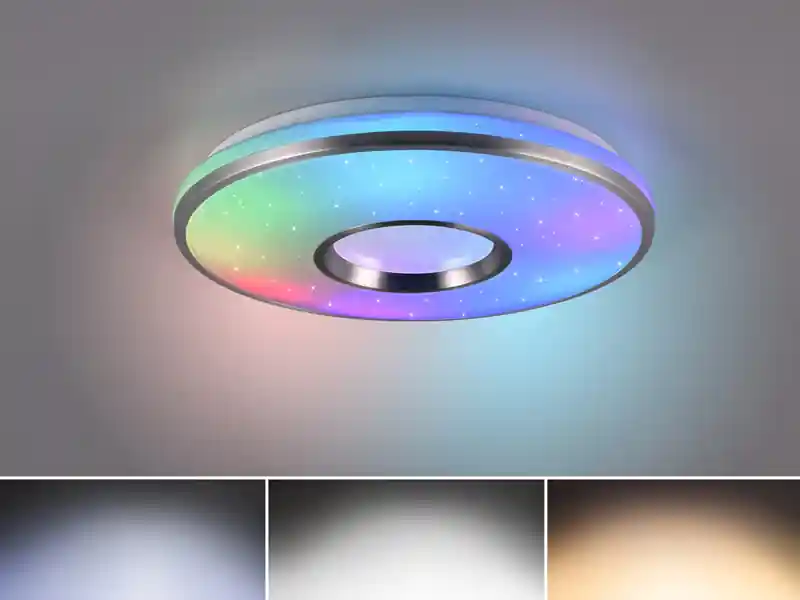 Nur Heute RL LIVE YOUR LIGHT Dimmbare LED Deckenleuchte REALTA mit Fernbedienung & RGBW Ø 39cm