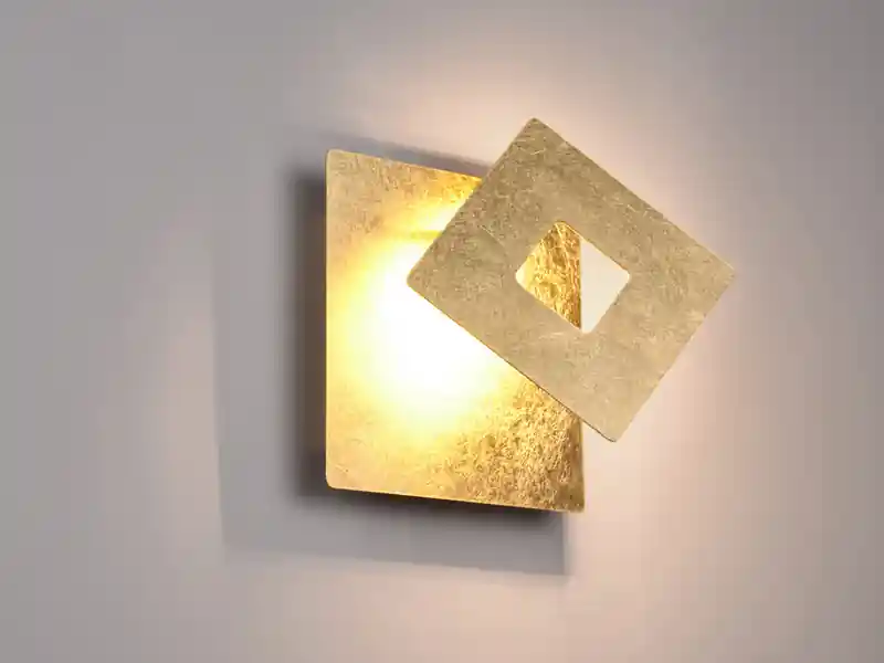 Sofort Bestellen Trio Leuchten LED Wandleuchte LEANO mit indirekter Beleuchtung Gold, Höhe 18cm