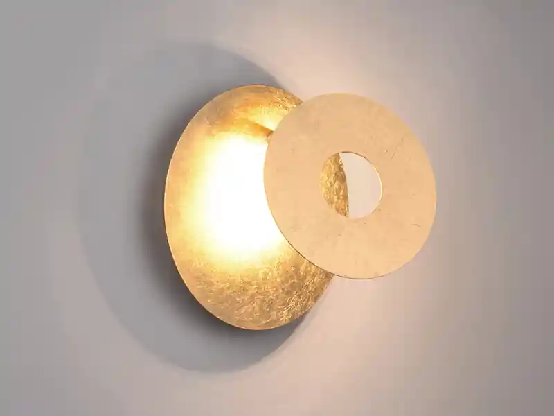 Trio Leuchten LED Wandleuchte LEANO mit indirekter Beleuchtung Gold, Ø 18cm Preiswert
