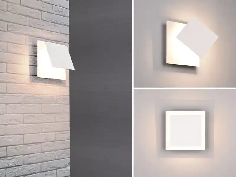 Nur Heute meineWunschleuchte 2er SET LED Wandlampen Weiß verstellbar für indirekte Beleuchtung, Höhe 18cm