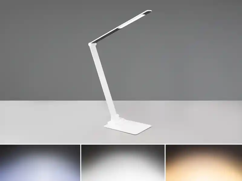 Trio Leuchten LED Schreibtischleuchte TRAVIS mit USB Ladefunktion, Weiß, Höhe 71cm Nur Für Kurze Zeit