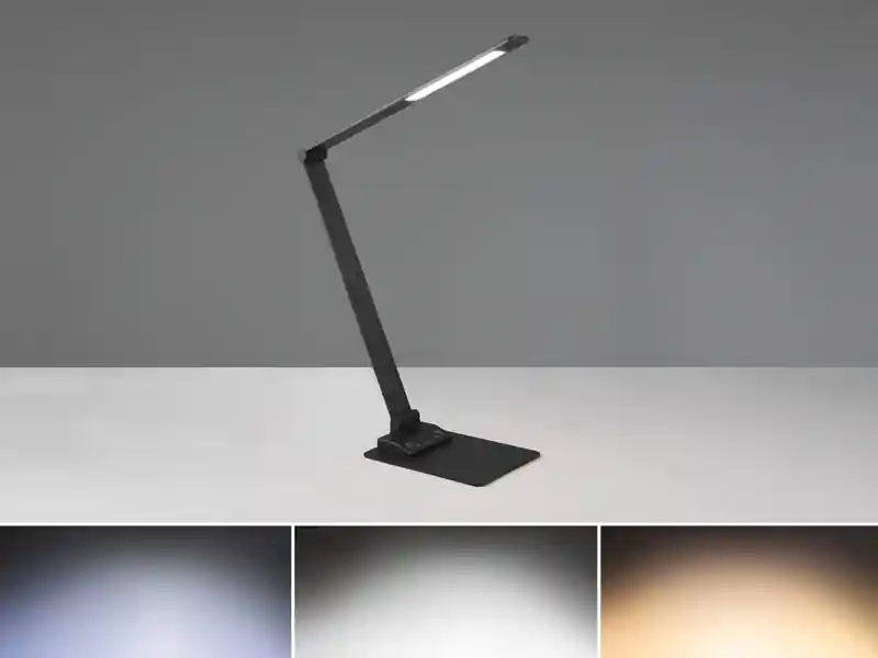 Trio Leuchten LED Schreibtischleuchte TRAVIS mit USB Ladefunktion, Schwarz, Höhe 71cm Neue Kollektion