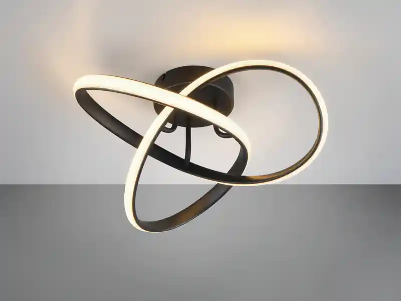 Gratis Versand RL LIVE YOUR LIGHT LED Decken- und Wandleuchte MEO Metall Schwarz, Ø 40cm