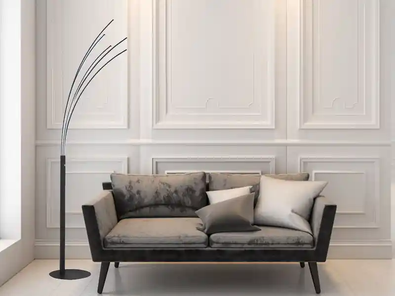Geprüft Fischer & Honsel LED Stehleuchte ELLMAU Schwarz, dimmbar & CCT Lichtfarbe, Höhe 190cm