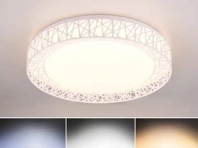 RL LIVE YOUR LIGHT LED Deckenleuchte CLUSTER dimmbar mit Fernbedienung, Weiß Ø 48cm Garantierte Lieferung